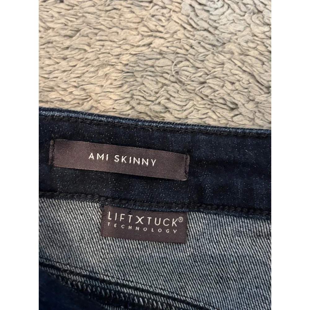 NYDJ Ami Skinny Jeans Dark Indigo Lift Tuck Raw Cuff MDNMAA2511 Womens Size 0